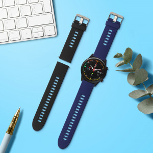 Set 2 curele pentru Xiaomi Mi Watch/Mi Watch Color Sport, Kwmobile, Negru/Albastru, Silicon, 58466.01 - Img 3