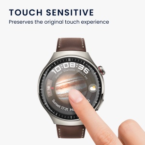 Set 2 Folii de protectie Kwmobile pentru Huawei Watch 4 Pro, Transparent/Negru, Polimer, KWM000024VZ001C - Img 4