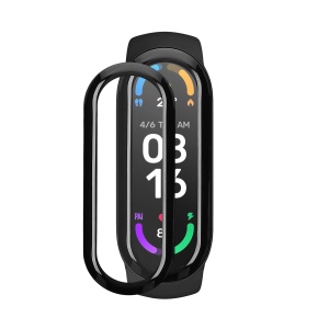 Set 2 Folii de protectie Kwmobile pentru Xiaomi Mi Band 6, Transparent/Negru, Polimer, KWM000024WR001C - Img 1