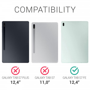 Set 2 Folii de protectie pentru tableta Samsung Galaxy Tab S7 FE , Kwmobile, Transparent, Plastic, 55382.1 - Img 5