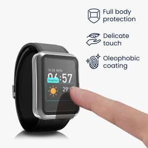 Set 2 Huse Kwmobile cu sticla securizata pentru Huawei Watch D, Transparent/Verde, Plastic, KWM000015ER005C - Img 3