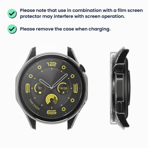 Set 2 Huse Kwmobile cu sticla securizata pentru Huawei Watch GT 4 (46mm), Transparent/Negru, Plastic, KWM0000254O002C - Img 6