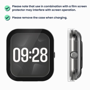 Set 2 Huse Kwmobile cu sticla securizata pentru Xiaomi Redmi Watch 4, Transparent/Negru, Plastic, KWM000025BG002C - Img 6
