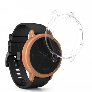 Set 2 huse kwmobile pentru Huawei Watch GT2 (42mm), Silicon, Transparent/Roz, 52276.04 - Img 2