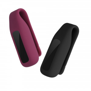 Set 2 Huse pentru Fitbit Luxe, Kwmobile, Negru/Visiniu, Silicon, 57123.02 - Img 1