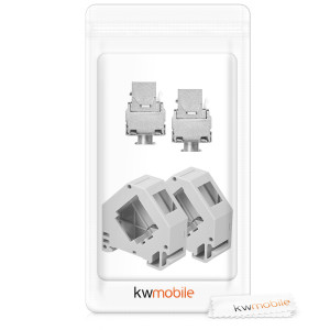 Set 2 Mufe CAT6A de 10 Gbit pentru cabluri Ethernet RJ45, Kwmobile, Gri, Metal, 47696.02 - Img 8