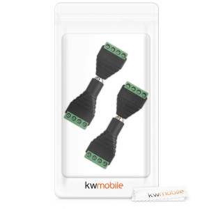 Set 4 Adaptoare audio/video cu 4 poli de 3,5 mm, Kwmobile, Negru/Verde, Metal, 45685.03 - Img 4