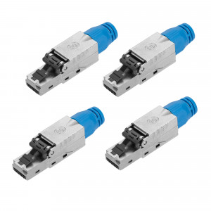 Set 4 Mufe CAT8 RJ-45 pentru cabluri Ethernet CAT8 ecranate, Kwmobile, Multicolor, Metal, 52519.04 - Img 1