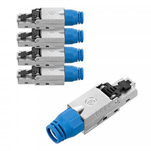 Set 4 Mufe CAT8 RJ-45 pentru cabluri Ethernet CAT8 ecranate, Kwmobile, Multicolor, Metal, 52519.04 - Img 2