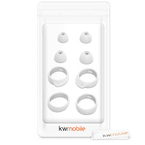 Set 4 Varfuri de schimb pentru casti Samsung Galaxy Buds/Galaxy Buds Plus, Kwmobile, Alb, Silicon, 49310.02 - Img 6