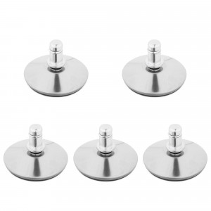 Set 5 Picioare pentru scaun de birou tija 10 mm, Kwmobile, Argintiu/Negru, Otel, 56093.01 - Img 2