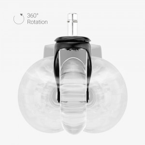 Set 5 Roti pentru scaun de birou tija 11 mm, Kwmobile, Transparent, Poliuretan, 53130.02 - Img 4