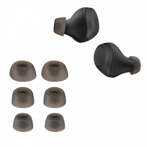 Set 6 Eartip kwmobile pentru Jabra Elite 75t/Elite 65t/Elite Active, Silicon, Gri, 56868.22 - Img 1