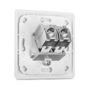 Set 8 Prize duble de retea RJ45 10G cu 16 mufe CAT 6A, Kwmobile, Alb, Metal, 45360.04 - Img 4