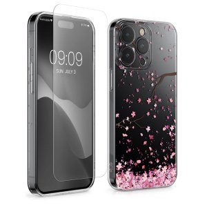 Set Husa si Folie de protectie Kwmobile pentru Apple iPhone 15 Pro Max, Multicolor, Silicon/Sticla securizata, KWM000022TG001C - Img 1
