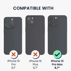 Set Husa si Folie de protectie Kwmobile pentru Apple iPhone 15 Pro Max, Multicolor, Silicon/Sticla securizata, KWM000022TG001C - Img 6