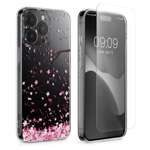 Set Husa si Folie de protectie Kwmobile pentru Apple iPhone 15 Pro, Multicolor, Silicon/Sticla securizata, KWM000022TF001C - Img 2