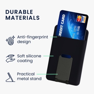 Suport magnetic pentru carduri compatibil cu Apple iPhone 14 Series/iPhone 13 Series/iPhone 12 Series, Kwmobile, Negru, Plastic, 58791.01 - Img 3