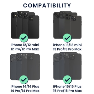 Suport magnetic pentru carduri compatibil cu Apple iPhone 14 Series/iPhone 13 Series/iPhone 12 Series, Kwmobile, Negru, Plastic, 58790.01 - Img 6