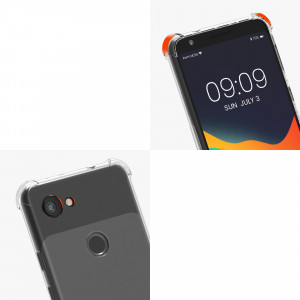 Bumper kwmobile pentru Google Pixel 3a, Silicon, Transparent/Mov, 48875.108 - Img 7