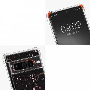 Bumper kwmobile pentru Google Pixel 7 Pro, Silicon, Transparent/Roz, 60207.02 - Img 8