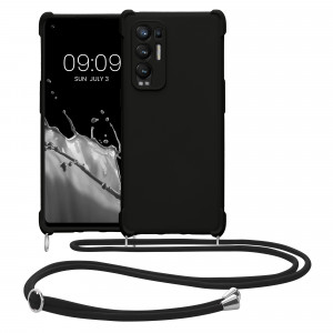 Bumper kwmobile pentru OPPO Find X3 Neo, Silicon, Negru, 58105.01 - Img 2
