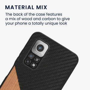 Bumper kwmobile pentru Xiaomi Mi 10T/Mi 10T Pro, Lemn, Maro/Negru, 56623.03 - Img 3