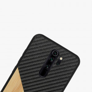 Bumper kwmobile pentru Xiaomi Redmi Note 8 Pro, Lemn, Maro/Negru, 56622.03 - Img 7