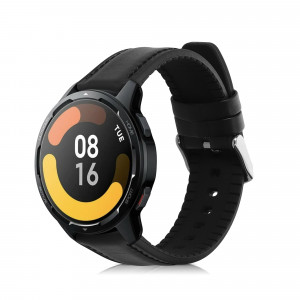 Curea kwmobile pentru Xiaomi Watch S1 Active, Piele, Negru, 60120.01 - Img 1