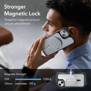 Husa ESR Air Armor Halolock MagSafe pentru Apple iPhone 14 Plus/15 Plus Transparent/Negru - Img 3