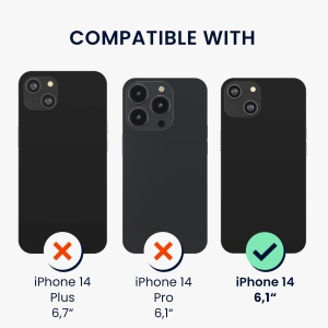 Husa Kwmobile cu jnur detasabil pentru Apple iPhone 14, Transparent/Negru, Silicon, KWM000022TM001C - Img 6