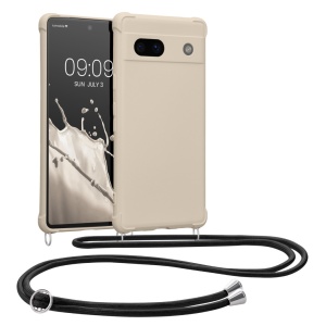 Husa Kwmobile cu jnur pentru Google Pixel 7a, Crem, Silicon, 61600.16 - Img 1