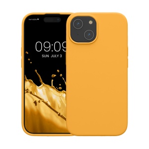 Husa Kwmobile pentru Apple iPhone 15, Portocaliu, Silicon, KWM000020CA012C - Img 2
