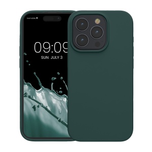 Husa Kwmobile pentru Apple iPhone 15 Pro, Verde inchis, Silicon, KWM000020CC021C - Img 2
