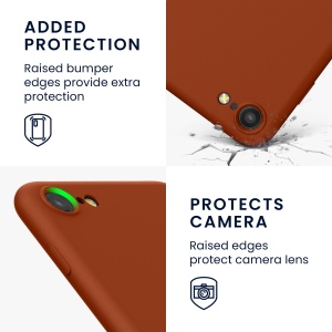 Husa Kwmobile pentru Apple iPhone SE (2022)/iPhone SE (2020)/iPhone 8, Maro, Silicon, 49979.249 - Img 4