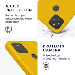 Husa Kwmobile pentru Google Pixel 4a 5G, Galben, Silicon, KWM0000125H016C - Img 3