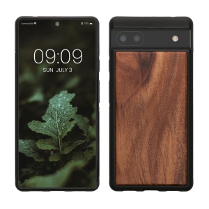 Husa Kwmobile pentru Google Pixel 6a, Maro, Lemn/Silicon, KWM000015MB003C - Img 1