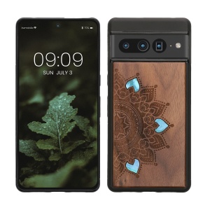 Husa Kwmobile pentru Google Pixel 7 Pro, Maro/Albastru, Lemn, KWM000018ED006C - Img 1