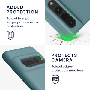 Husa Kwmobile pentru Google Pixel 7 Pro, Verde inchis, Silicon, KWM0000171J030C - Img 3
