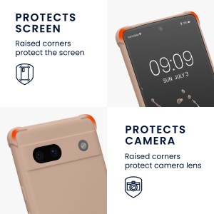 Husa Kwmobile pentru Google Pixel 7a, Crem, Silicon, KWM000019YH006C - Img 3