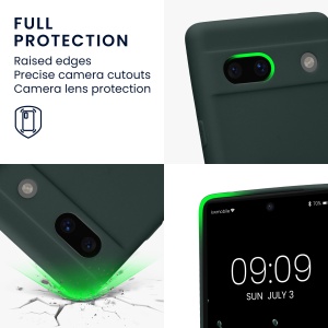 Husa Kwmobile pentru Google Pixel 7a, Verde inchis, Silicon, KWM000019YF018C - Img 3