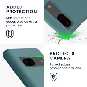 Husa Kwmobile pentru Google Pixel 7a, Verde inchis, Silicon, KWM000019YV011C - Img 3