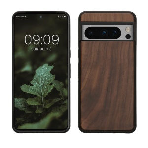 Husa Kwmobile pentru Google Pixel 8 Pro, Maro, Lemn/Silicon, 61872.18 - Img 1