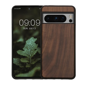 Husa Kwmobile pentru Google Pixel 8 Pro, Maro, Lemn/Silicon, 61872.18 - Img 2