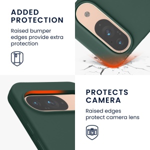 Husa Kwmobile pentru Google Pixel 9/Pixel 9 Pro, Verde inchis, Silicon, KWM000020PI025C - Img 4