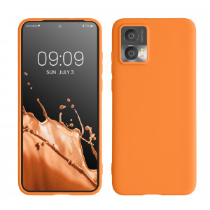 Husa kwmobile pentru Motorola Edge 30 Neo, Silicon, Portocaliu, 60081.150 - Img 1