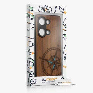 Husa Kwmobile pentru OnePlus Nord 3 5G, Maro/Albastru, Lemn, KWM0000204Y003C - Img 8