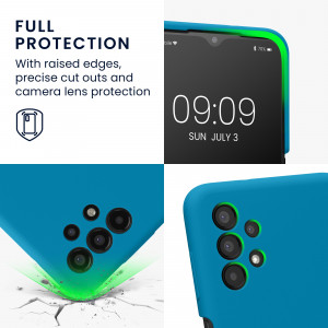 Husa Kwmobile pentru Samsung Galaxy A13, Silicon, Albastru, 57832.224 - Img 4
