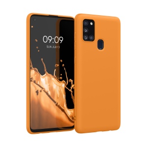 Husa Kwmobile pentru Samsung Galaxy A21s, Portocaliu, Silicon, KWM000011GI019C - Img 1