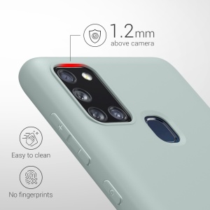 Husa Kwmobile pentru Samsung Galaxy A21s, Verde deschis, Silicon, KWM000011GI020C - Img 3
